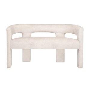 Jofran,Gwen Modern Luxury Fabric Upholstered Sculpture Bench - 1 of 4