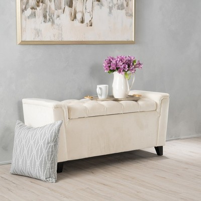 Storage Ottoman Bench, Upholstered Storage Bench, PU Upholstered Storage Bench