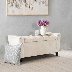 Storage Ottoman Bench, Upholstered Storage Bench, PU Upholstered Storage Bench - 1 of 4