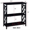 SEVOBAL Decorative Bookshelf 3 Tier Console Table with Storage Shelves Solid Wood Legs for Living Room Bedroom, Black, 31.5"*14"*36" - 2 of 4