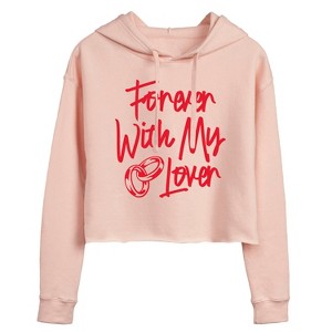 Women's - Instant Message - Forever With My Lover Cropped Graphic Hoodie - 1 of 3