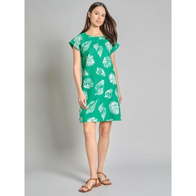 Short Sleeve Side Button Swing Dress