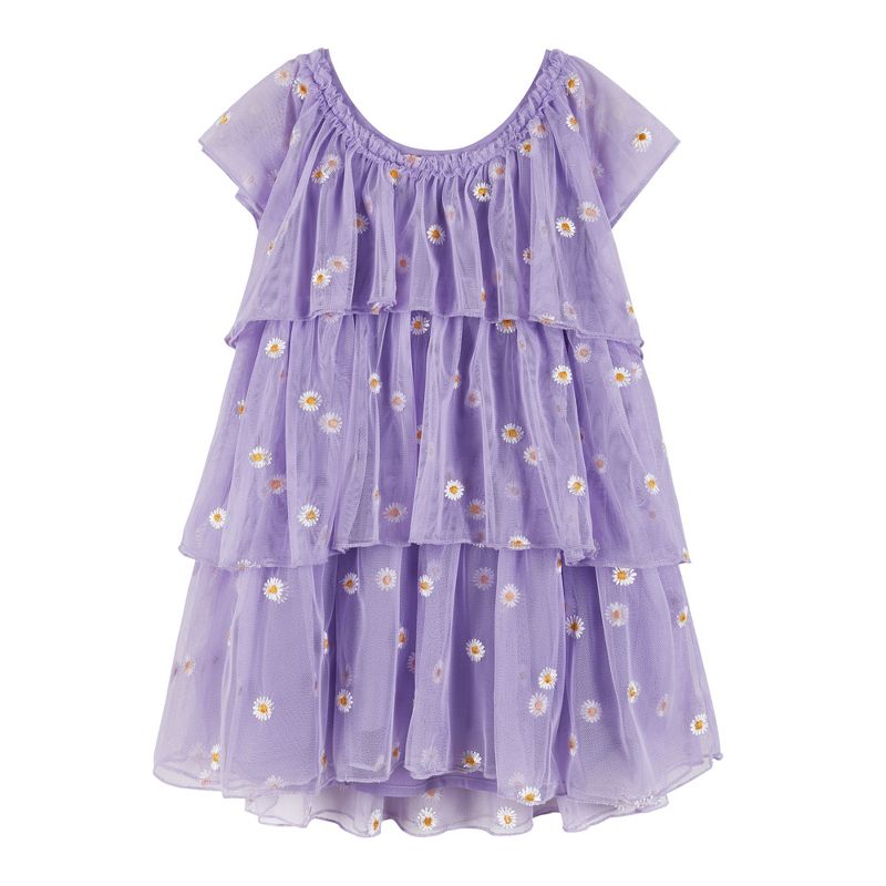 Andy & Evan  Toddler Purple Floral Ruffle Tiered Dress, 2 of 4