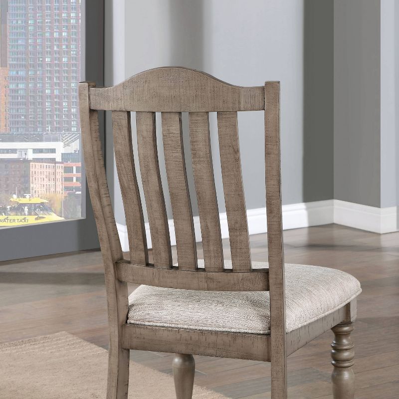 HOMES: Inside + Out Set of 2 Stargleam Transitional Padded Seat Dining Chairs Antique Gray, 5 of 7