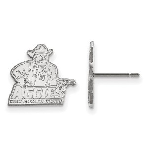 Black Bow Jewelry 10k White Gold New Mexico State Aggies NCAA Post Earrings - 1 of 3