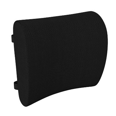 Master Memory-Foam Lumbar Support Cushion, 7 1/2H x 12 1/2W x 2 1/2D,  Black