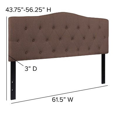 Camel Tufted Upholstered Queen Size Headboard with Diamond Stitch