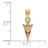 Black Bow Jewelry 14k Yellow Gold Plated Sterling Silver Arizona State Sun Devils NCAA Small Pendant - 2 of 3