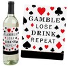 Big Dot of Happiness Las Vegas - Casino Decorations for Women and Men - Wine Bottle Label Stickers - Set of 4 - 2 of 4