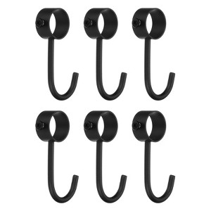 Unique Bargains Stainless Steel Anti-Rust Adjustable Closet Pipe Rod Hooks 6 Pcs - 1 of 3