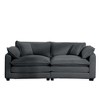Modern Fabric Living Room Sofa 2 Seater Sofa with 4 Pillows ,Upholstered Large and Deep Seating 2-Seat Loveseat Sofa, Light Beige Corduroy - 3 of 4