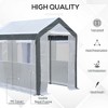 Gsluuk Outsunny 8' x 6' x 7' Walk-In Greenhouse, Outdoor Garden Warm Hot House with 4 Roll-up Windows, 2 Zippered Doors and Weather Cover, White - 3 of 4