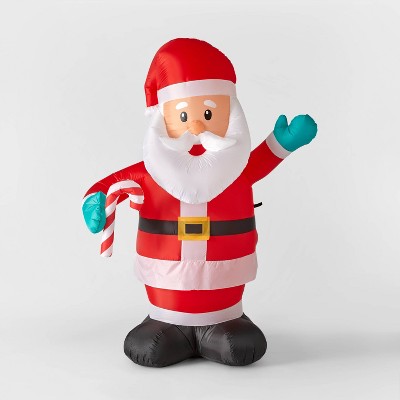 6.9' Santa with Candy Cane Inflatable Christmas Decoration - Wondershop™