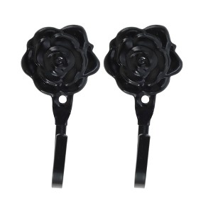 Unique Bargains Curtain Holdbacks Peony Hangers Iron 3.94"x1.97" 1Pair - 1 of 4