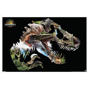 Trends International Jurassic World: Rebirth (2025) - T. Rex Silhouette Framed Wall Poster Prints - 1 of 4