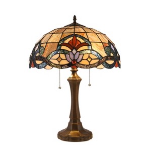 Chloe Lighting Ellington Tiffany-style Dark Bronze 2 Light Victorian Table Lamp 16inch Shade - 1 of 3