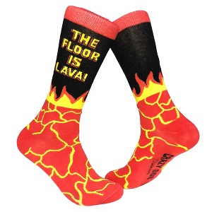 Crazy Dog T-Shirts The Floor Is Lava Socks Funny Novelty Crazy Fun Gift for Him Sarcastic Saying (Red) - Mens (7-12) - 1 of 4