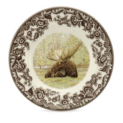 Spode Majestic Moose 6" Bread and Butter Plate - Wildlife Holiday Accent, Rustic Cabin Decor - Microwave, Dishwasher, Oven Safe, Made in England