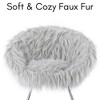 BirdRock Home Grey Faux Fur Papasan Chair with Silver Legs - 3 of 4