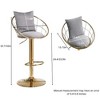 Kumasinova Contemporary 360° Swivel Bar Stools Set of 2, Velvet Upholstered Counter Height Bar Stools, Bar Chair with Pure Gold Plated Base - 4 of 4
