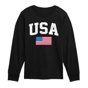 Boys' - Instant Message - USA Flag Long Sleeve Graphic T-Shirt - 1 of 4