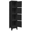 VidaXL Locker Cabinet Black 15 in.x17.7 in.x70.9 in. Steel - 4 of 4