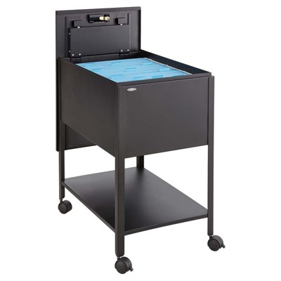 Steel Extra Deep 1 Drawer Legal Mobile Metal Tub File with Lock in Black-Safco