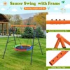 45 Inch Outdoor Swing Set, 440lbs Saucer Swing Set with Heavy-Duty Metal A-Frame and Adjustable Ropes - 3 of 4