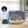 Artloge Extra Large Enclosed Stainless Steel Cat Litter Box High Side Leak-Proof Pet Cat Toilet Front Entry Top Exit Box with Pedal Mat & Tray & Scoop - 3 of 4