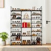 Boersma 9-Tier Large Capacity Shoe Rack with Hooks for Closet & Entryway, Holds 50-55 Pairs, 3 Rows Shoe Shelf with Sturdy Metal Frame, Black - 4 of 4
