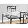 Monarch Specialties Dining Table Set 5pcs Set Small 40 inch Rectangular Kitchen White Marble Look Laminate Black Metal Contemporary Modern - 3 of 4