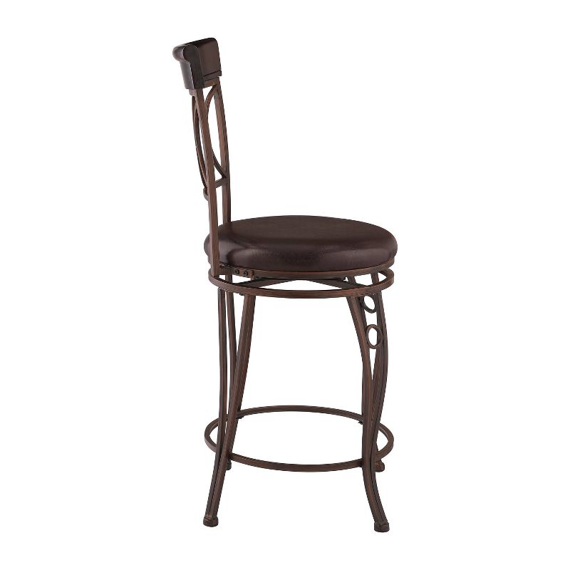 Circles Back 24&#34; Upholstery Swivel Seat Counter Height Barstool Metal/Black - Linon, 5 of 15