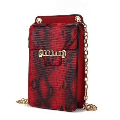 MKF Collection Yael Snake embossed Vegan Leather Phone Crossbody Bag by Mia K
