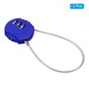 Unique Bargains Gym Toolbox Gate Case Small 3 Digit Padlock with Wire Rope - 3 of 4