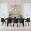 Set of 8 Modern Linen Upholstered Dining Chairs, Armless Padded Kitchen Side Chairs with Black Metal Legs for Dining Room or Kitchen - Panipeachy - 2 of 4