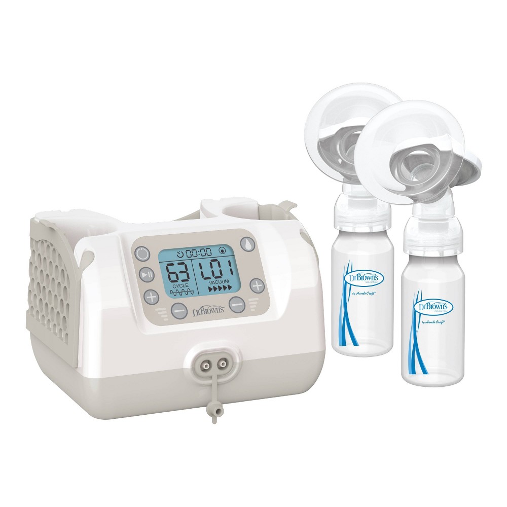 Dr. Brown's Customflow Double Electric Quiet Breast Pump with SoftShape Silicone Shields - 2ct