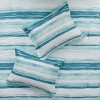 Sapphtopaz Bedding Comforter Set 8 Piece Watercolor Stripes Print Seersucker Channel Stitch Reversible Quilting Quilt Set - 2 of 4
