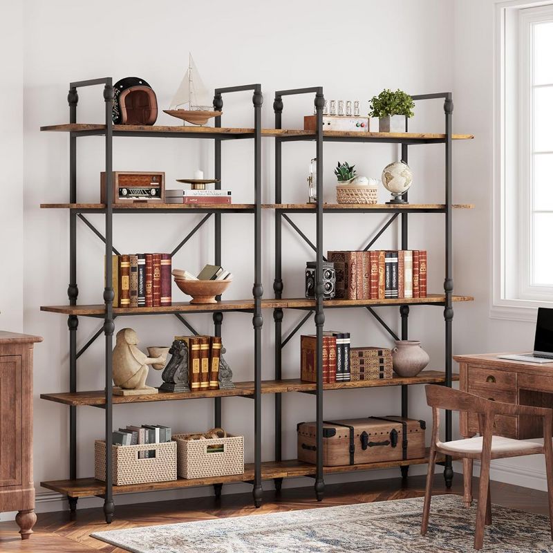 Whizmax 5 Tier Bookshelf, 67.9” Tall Bookcase with 5 Open Book Shelves, Bookcases with Roman Column for Home Office, Study Room, Living Room, 2 of 8