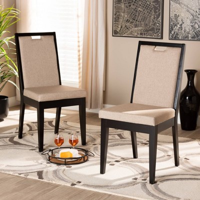 2pc Octavia Wood Dining Chair Set - Baxton Studio