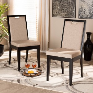 2pc Octavia Wood Dining Chair Set - Baxton Studio - 1 of 4