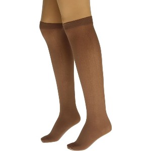 6 Pairs Women's Tear-Free Nylon Over The Knee Sheer Socks 70 Denier One Size - 1 of 1