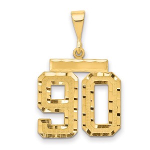 Black Bow Jewelry 14K Yellow Gold, Varsity Collection, Medium D/C Pendant Number 90 - 1 of 4