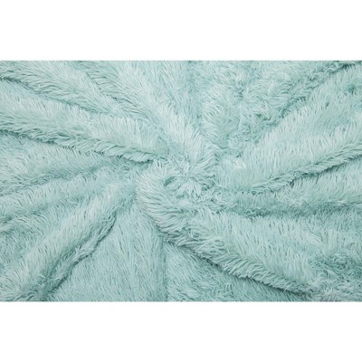 Turquoise Faux Fur Reversible Throw Blanket 50" x 65"