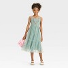 Zenzi Girls' Embroidered Dress - Sage Green - 3 of 4