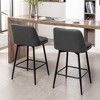 SKRAN 360° Swivel Upholstered Barstools Set of 2 With Elegant Curved Back, Upholstered Seat For Kitchen Island and Pub - 4 of 4