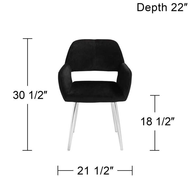 55 Downing Street Martin Black Fabric Modern Dining Chair, 4 of 10