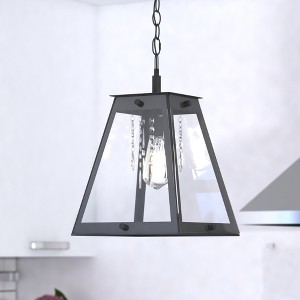 VAXCEL Tremont Crystal Black Urban Loft Pendant Light Lantern Clear Glass - 1 of 4