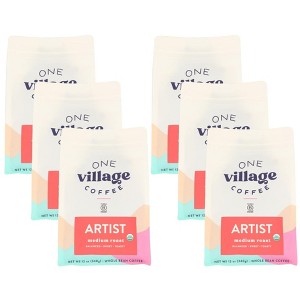 One Village Coffee Organic Artist Medium Roast Whole Bean Coffee - Case of 6/12 oz - 1 of 4