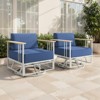 Belord Swivel Patio Chairs Set of 2 with 6" Thick Seat Cushion, Metal Outdoor Swivel Glider Chairs with Faux-Wood Armrest and Comfort Foam Cushion - 3 of 4