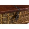 Tortoise Wooden Metal Fitted Trunk Box Coffee Table Brown - Timbergirl: Elegant Storage, Large Rectangle, No Assembly - 3 of 4